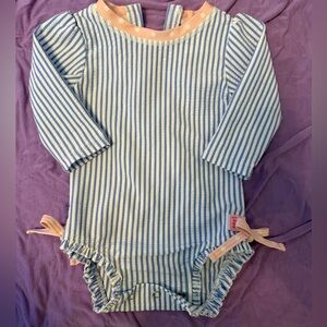 Ruffle butts long sleeve one piece